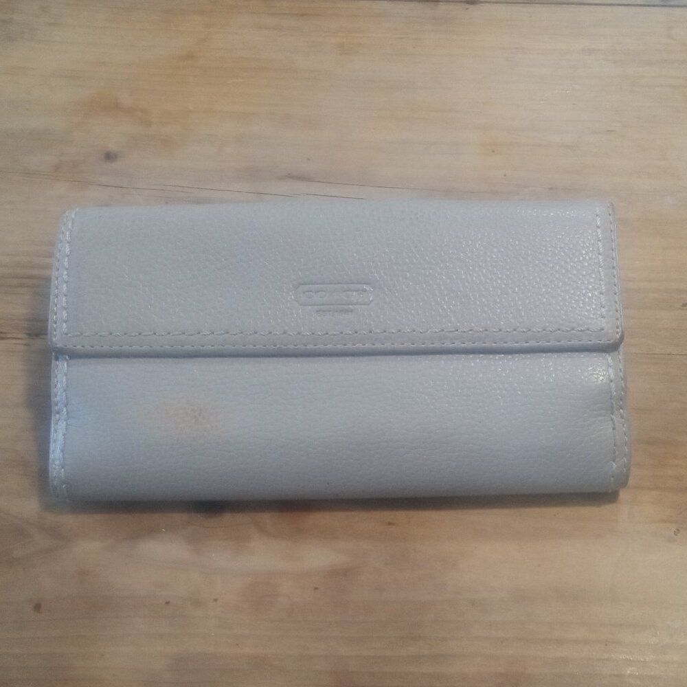 COACH - Grey Leather Wallet Locking